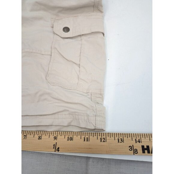 Ruff Hewn Men Beige Flat Front Cotton Blend Cargo Shorts Size 38 - Picture 9 of 10
